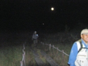 夜の葦毛湿原の歩道