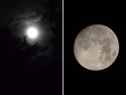 当日の月(左)と前日の月(右)