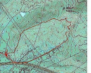 本日の観察コース：国土地理院25,000図とカシミール3DによるGPS軌跡