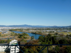 豊橋市役所13階から眺める豊川流域