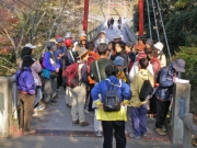 笠岩橋での自然解説 笠岩橋での自然解説
