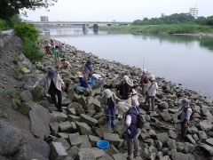 みんなでカニ釣り
